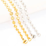 5mm St Steel Link Cable Chain Necklace Round Embossed Choker Women Jewelry