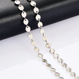 5mm St Steel Link Cable Chain Necklace Round Embossed Choker Women Jewelry