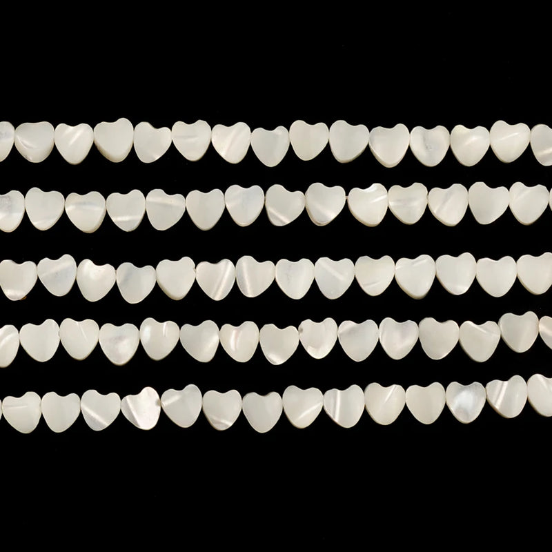 5mm Heart Shape Natural Mother of Pearl Shell Beads For Jewelry Making