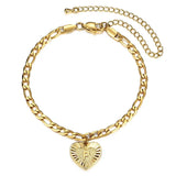 Heart Shaped Anklet Initial A Charm Stainless Steel Anklet