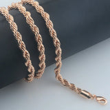 5mm Rope Twisted Necklace 585 Rose Chains Jewelry