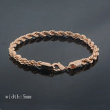 5mm Rope Twisted Necklace 585 Rose Chains Jewelry