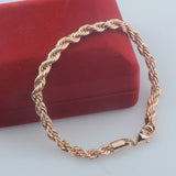 5mm Rope Twisted Necklace 585 Rose Chains Jewelry