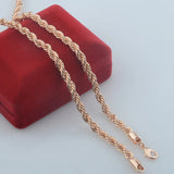 5mm Rope Twisted Necklace 585 Rose Chains Jewelry