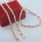 5mm Rope Twisted Necklace 585 Rose Chains Jewelry