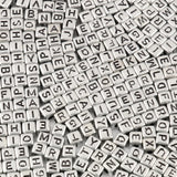 5mm Mixed Square Letter Acrylic Alphabet Cube Beads Jewelry Making DIY