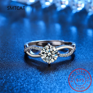 5mm Moissanite Ring 925 Sterling Silver Plated with 18k Wedding Eternity Band