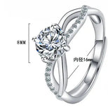 5mm Moissanite Ring 925 Sterling Silver Plated with 18k Wedding Eternity Band