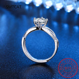 5mm Moissanite Ring 925 Sterling Silver Plated with 18k Wedding Eternity Band