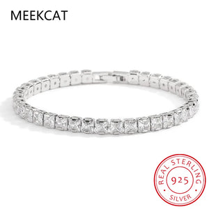 5mm Moissanite Tennis Bracelet 925 Silver Wedding Sparkles Lab Diamond Bangle