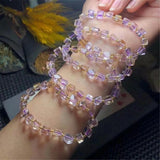 5mm Natural Ametine Quartz Bracelet Purple Yellow Crystal Beads