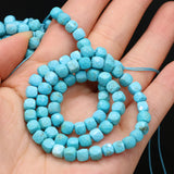 5mm Turquoise Stone Beads Faceted Loose Spacer Square Beads for Jewelry Making