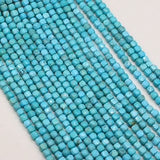 5mm Turquoise Stone Beads Faceted Loose Spacer Square Beads for Jewelry Making
