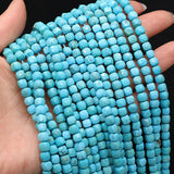 5mm Turquoise Stone Beads Faceted Loose Spacer Square Beads for Jewelry Making