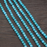 5mm Turquoise Stone Beads Faceted Loose Spacer Square Beads for Jewelry Making