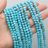 5mm Turquoise Stone Beads Faceted Loose Spacer Square Beads for Jewelry Making