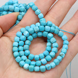 5mm Turquoise Stone Beads Faceted Loose Spacer Square Beads for Jewelry Making