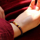 5mm Natural GARNET yellow beads Bracelet Chain glowing Dark Matter