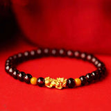 5mm Natural GARNET yellow beads Bracelet Chain glowing Dark Matter
