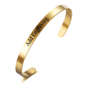 Personalized Stainless Steel ID Bangle Bracelet for Women