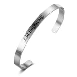 Personalized Stainless Steel ID Bangle Bracelet for Women