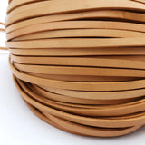 5mm Tan Flat Leather Cord Cowhide Strip 5mmx2mm 2mm Thick