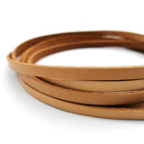 5mm Tan Flat Leather Cord Cowhide Strip 5mmx2mm 2mm Thick