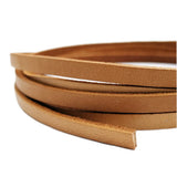 5mm Tan Flat Leather Cord Cowhide Strip 5mmx2mm 2mm Thick