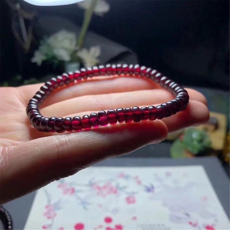 5mm Wine Red Garnet Bracelet - Healing Love Gift Crystal Beads