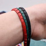 5mm Hematite Beads Natural Stone Matte Colour Mineral Square Spacer Beads