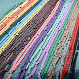 5mm Hematite Beads Natural Stone Matte Colour Mineral Square Spacer Beads