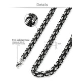 Cross Pendant Necklace Byzantine Chain Link Jewelry