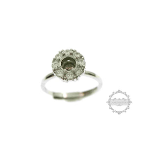 5mm Round Prong Bezel CZ Stone 925 Sterling Silver Adjustable Ring Settings