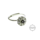 5mm Round Prong Bezel CZ Stone 925 Sterling Silver Adjustable Ring Settings
