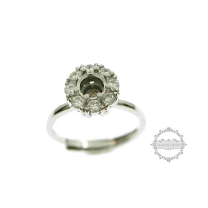 5mm Round Prong Bezel CZ Stone 925 Sterling Silver Adjustable Ring Settings