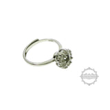 5mm Round Prong Bezel CZ Stone 925 Sterling Silver Adjustable Ring Settings
