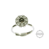 5mm Round Prong Bezel CZ Stone 925 Sterling Silver Adjustable Ring Settings