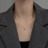 18K Plated Real Sterling Silver Polished Round Lucky Ball Pendant Necklace