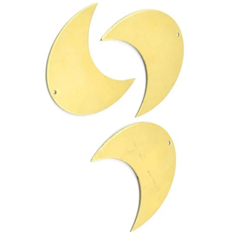 Raw Brass Crescent Moon Charm Necklace (Nickel and Lead Free)