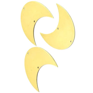 Raw Brass Crescent Moon Charm Necklace (Nickel and Lead Free)