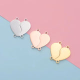 5pair/lot 2 In 1 Heart Charm Split Half Charms For DIY