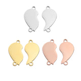 5pair/lot 2 In 1 Heart Charm Split Half Charms For DIY