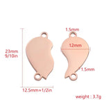 5pair/lot 2 In 1 Heart Charm Split Half Charms For DIY