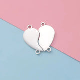 5pair/lot 2 In 1 Heart Charm Split Half Charms For DIY