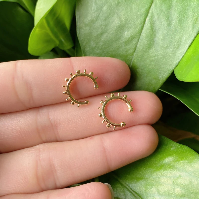 5pairs/lot Rivet Lightning Earrings Brass Cuffs Jewelry