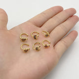 5pairs CZ Heart Clip-On Earring Cuff Anniversary Gift