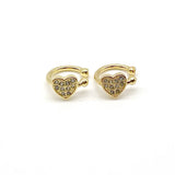 5pairs CZ Heart Clip-On Earring Cuff Anniversary Gift