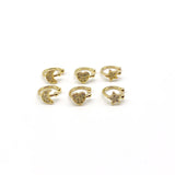 5pairs CZ Heart Clip-On Earring Cuff Anniversary Gift