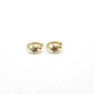 5pairs CZ Star Clip on Earring Cuff Earrings Gift
