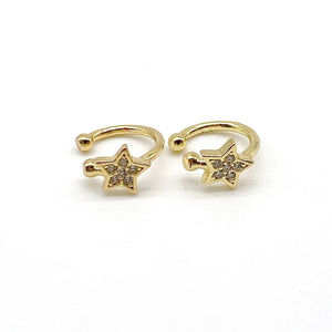 5pairs CZ Star Clip on Earring Cuff Earrings Gift
